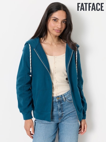 Indigo Blue - Fatface Zip Through Hoodie
