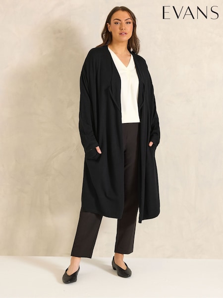 Evans Black Premium Waterfall Cardigan (G78500) | €57