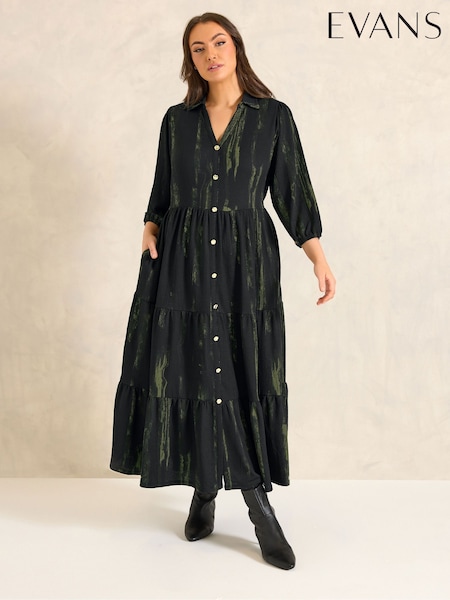 Evans Green Tiered Dress (G78506) | €62.50