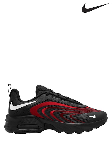 Black/University Red - Nike Youth Air Max Fire Trainers