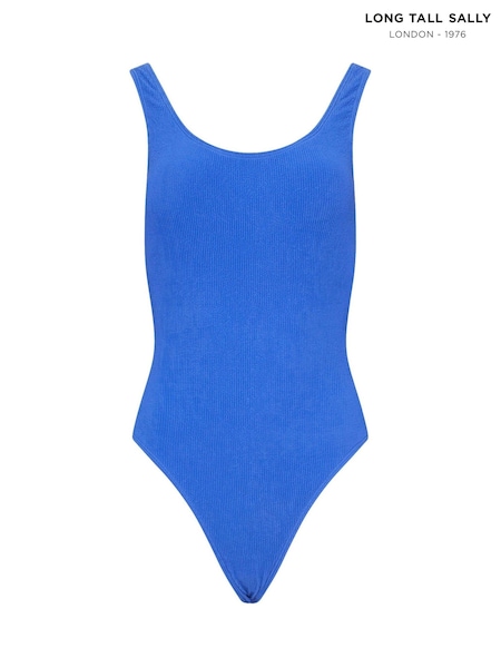 Long Tall Sally Blue Textured Swimsuit (G78793) | SGD 75