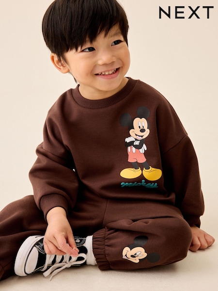 Čokoladno rjava - Mickey Mouse Crew Neck Sweat Top And Joggers Set (3mths-8yrs)
