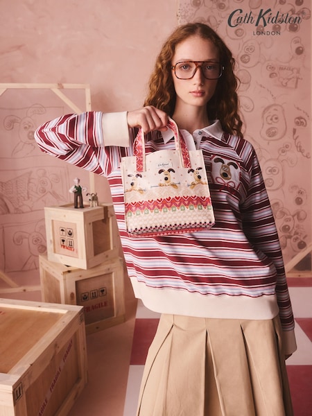 Pink/Oatmeal - Cath Kidston Wallace And Gromit Small Book Bag