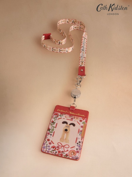 Ecru Wallace & Gromit - Cath Kidston Retractable Lanyard Bag