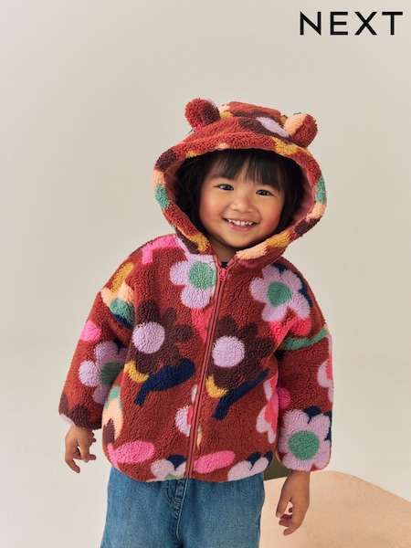 Braune Blume - Fleece-Jacke mit Reissverschluss (3M.–7J.)