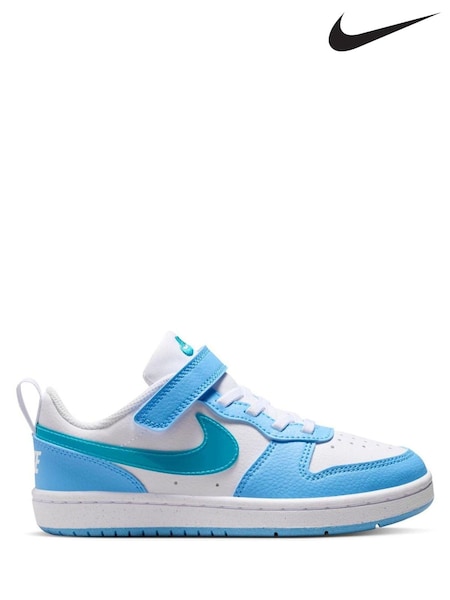 White Energy Blue - Nike Junior Court Borough Low Recraft Trainers