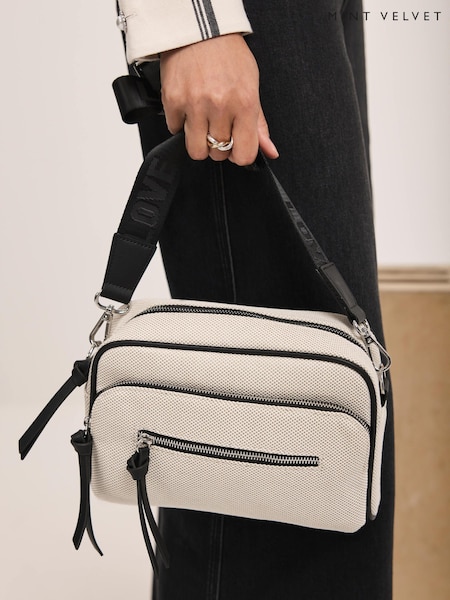 Mint Velvet Cream Canvas Cross-Body Bag (G79061) | €78.50