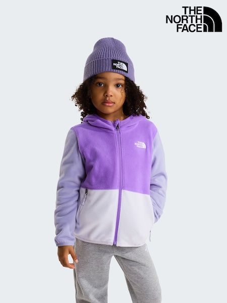 Purple - The North Face Kids Glacier Full Zip Hooded Fleece