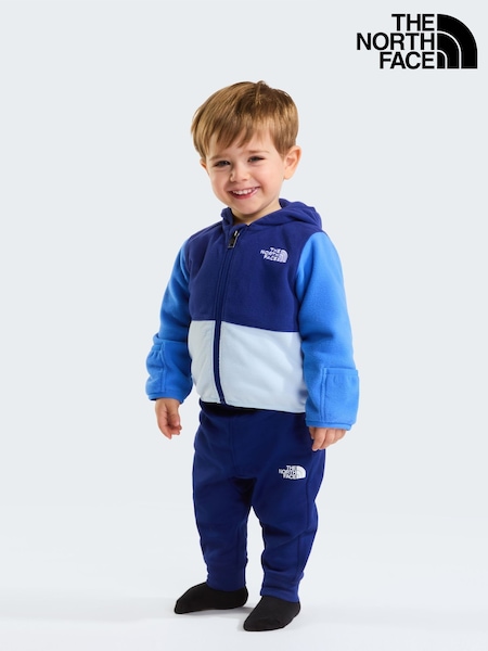 Blue - The North Face Baby Glacier Full Zip Hooded Fleece