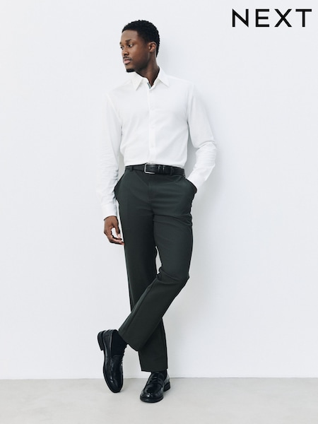 Grün - Regular Muscle Fit Motionflex Super Stretch Textured Suit Trousers