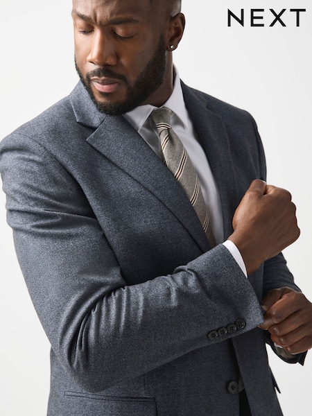 Grey - Regular Muscle Fit Motionflex Stretch Flannel Suit Jacket