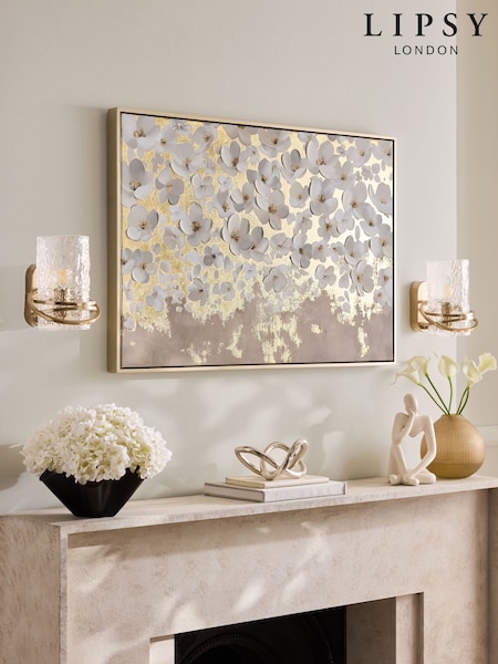 Lipsy Cream Floral Wall Art