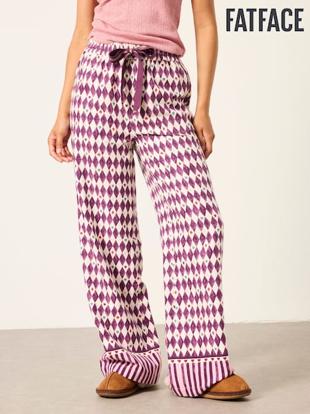 أرجواني - Fatface Harlequin Wide Leg Pyjama Bottoms