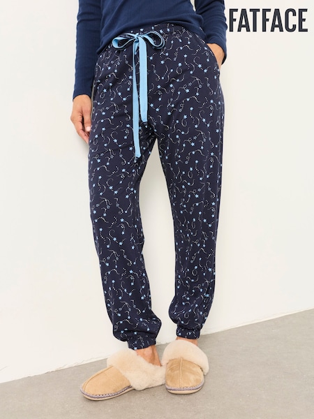 Navy - Fatface Star Cuffed Pyjama Bottoms