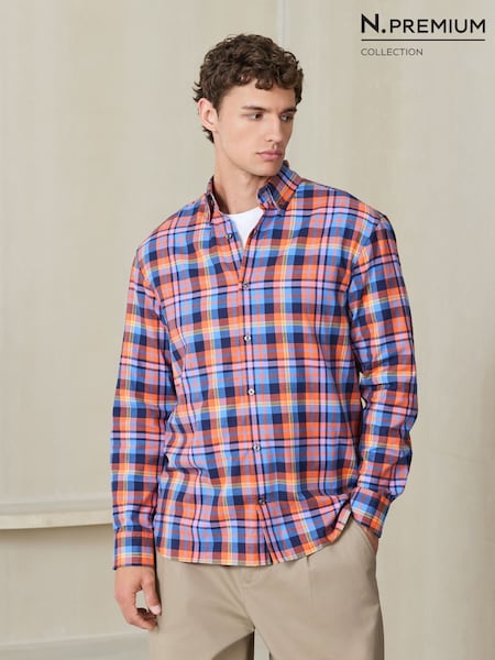 Bleu - Regular N. Premium Check Soft Touch Smart Long Sleeve Shirt