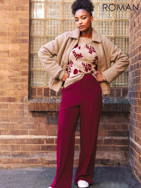 Roman Wide Leg Relaxed Fit Trousers (G79912) | ‏223 ر.ق.