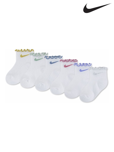 White - Nike Nhg Fashion Infant Lettuce Socks 6 Pack
