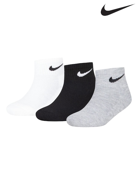 Grey - Nike Nhn Nike Basic Pack Quarter Socks 3 Pack