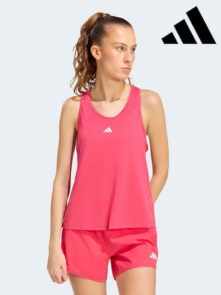 Bright Pink - Adidas Train Essentials Minimal Branding Racerback Tank Vest