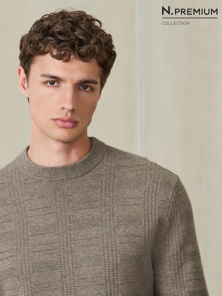 Dark Stone - Regular N. Premium Textured Knitted Jumper