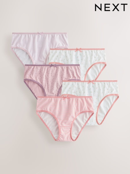Purple - Ditsy Print Briefs 5 Pack (1.5-16yrs)