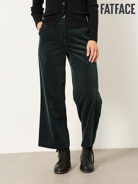 მწვანე - Fatface Wide Leg Cord Trousers