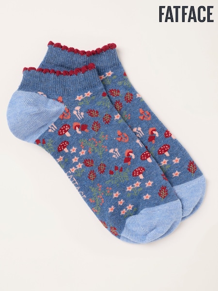 Blue - Fatface Toadstool Trainer Socks