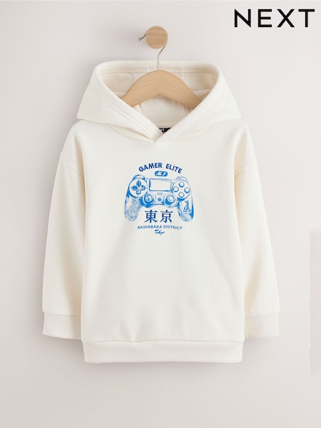 Cream Controller - Older Graphic Print Hoodie (3-16yrs)