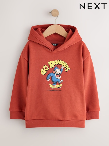 Singe rouille - Sweat-shirt à capuche imprimé graphique plus ancien (3-16ans)