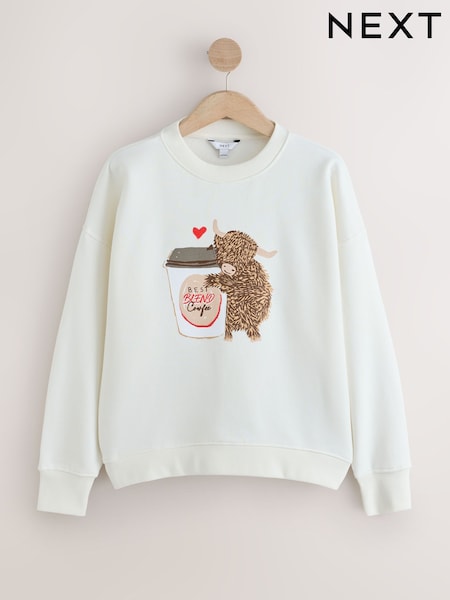 Cream - Hamish Coffee Graphic Sweatshirt