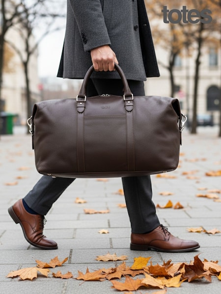 Totes Brown Genuine Leather Weekender Bag (G81086) | €178