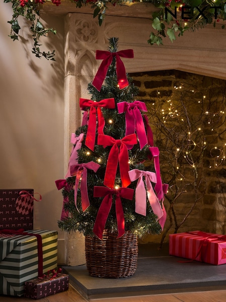 Ribbon Bow 3ft Pre Lit Christmas Tree