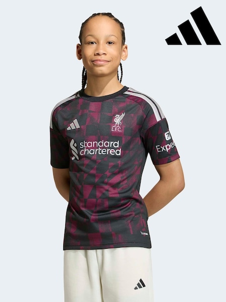 블랙 - Adidas Liverpool Football Club 3rd Jersey Youth T-shirt