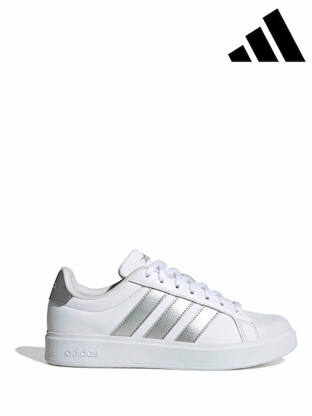 White/Silver - Adidas Streettalk Trainers