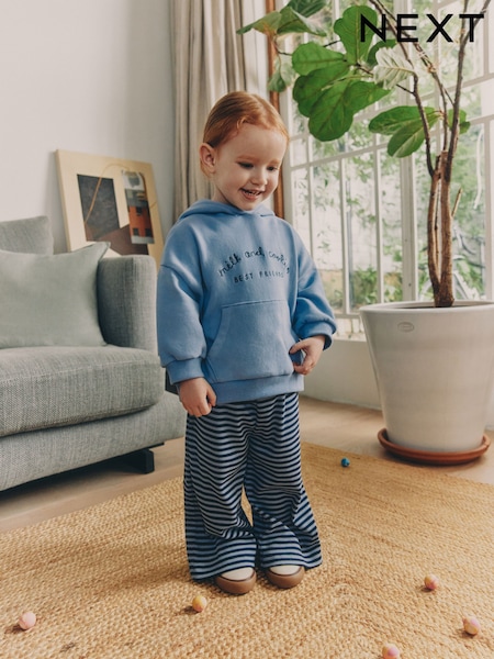 Blue - Hoodie And Wide Leg Joggers Set (3mths-7yrs)