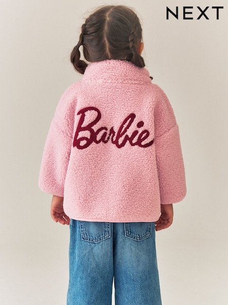 粉色 - Barbie 半拉鏈抓絨（3 個月-7 歲）