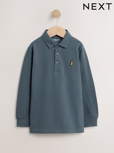 Charcoal Grey - Long Sleeve Polo Shirt (3-16yrs)