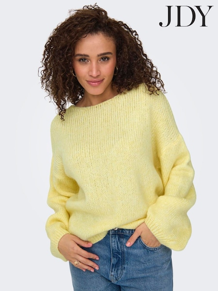 JDY Yellow Reversible V-Neck Jumper (G81700) | kr471