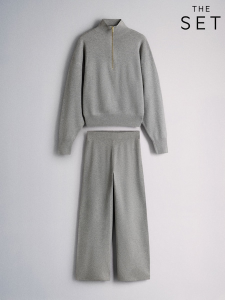 Sivi Marl - The Set Jumper And Joggers Co-ord Set With Side Stripe Tipping