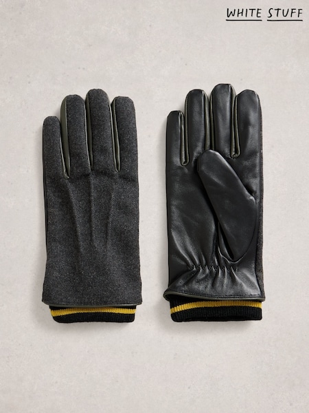 White Stuff Grey Liam Leather Gloves (G82045) | €58