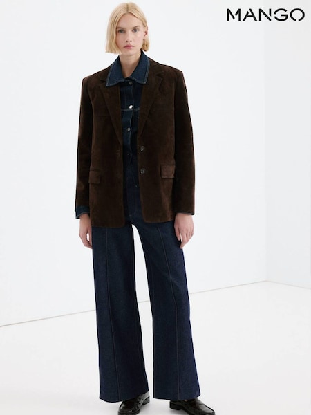 Mango Blue Wide Leg Seam Detail Jeans (G82490) | €58.50