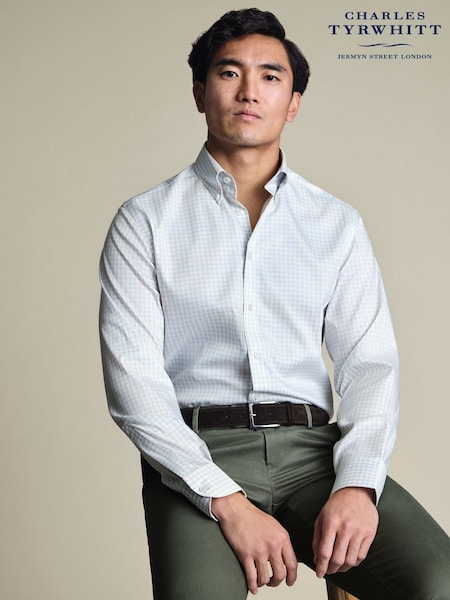 Charles Tyrwhitt Natural Non-Iron Pinpoint Oxford Check Shirt (G82936) | AED408