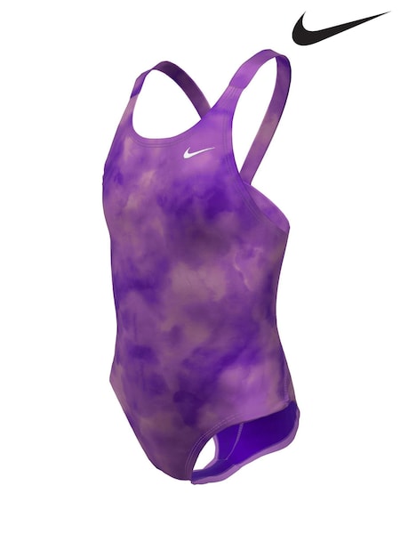 Fuksja - Nike Hydrastrong Multi Print Fastback Swimsuit