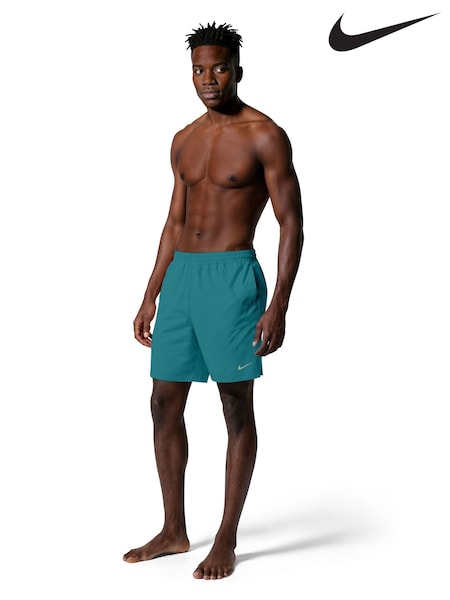 Green/White - 7 Inch Nike Essential Volley Swim Shorts