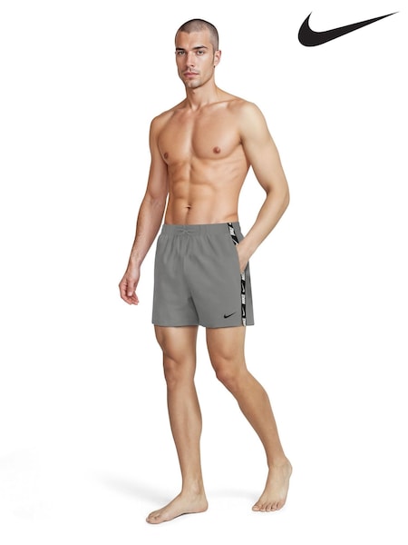 Cool Grey - Regular Nike Breaker Logo Tape 5" Swim Shorts