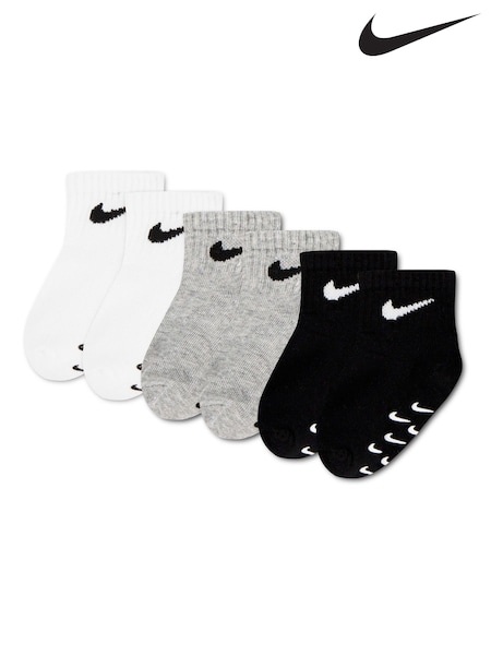 رمادي - حزمة من 6 أزواج جوارب مانعة للانزلاق للرضع بألوان زاهية من Nike
