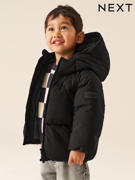 Black - Padded Coat (6mths-7yrs)
