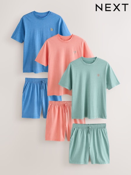 Washed Blue - Regular Short Sleeve Jersey Pyjamas Set