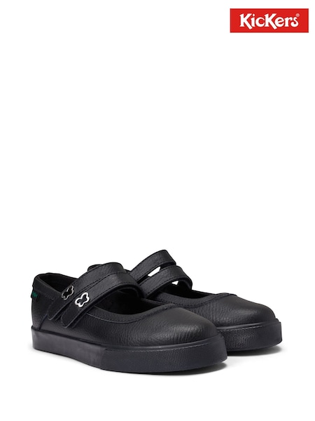 Black - Kickers Tovni Mary Jane Wings School Shoes