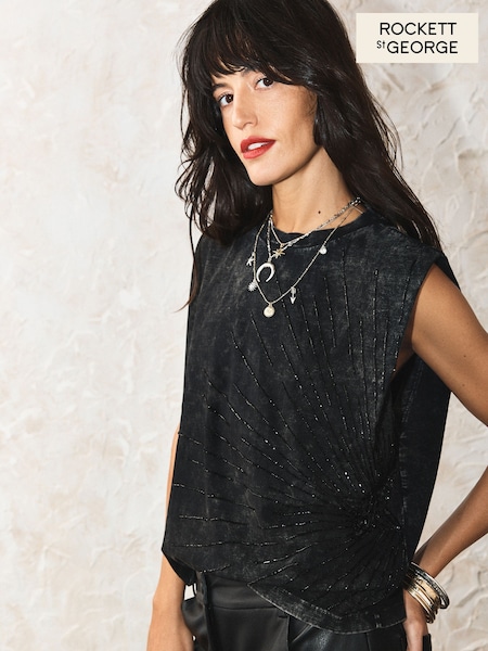 Grey - Rockett St George Embellished T-shirt